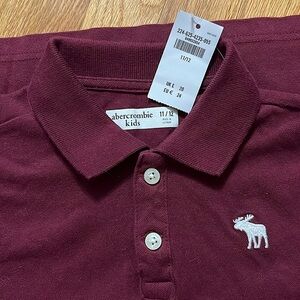 Burgundy Boys Abercrombie Logo Polo - size 11/12
